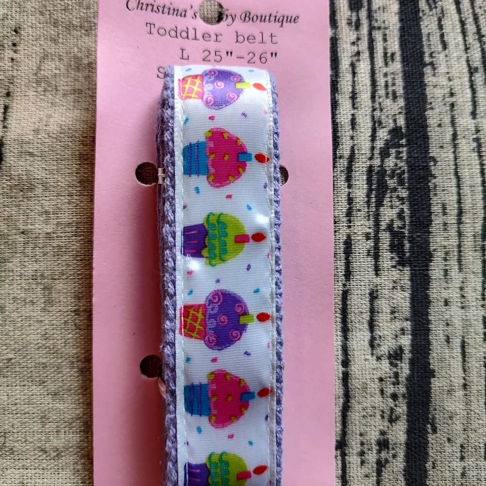 Cupcake toddler belt NWT